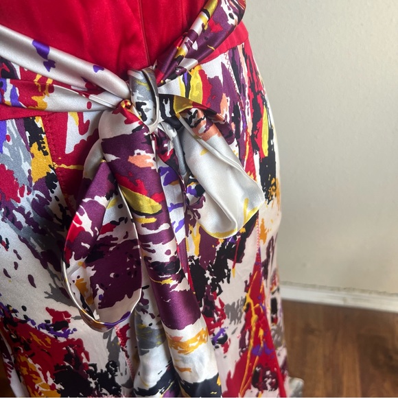 Patrizia Guidi Floral & Red Gown – Size 42 (US 6) - Picture 8 of 13